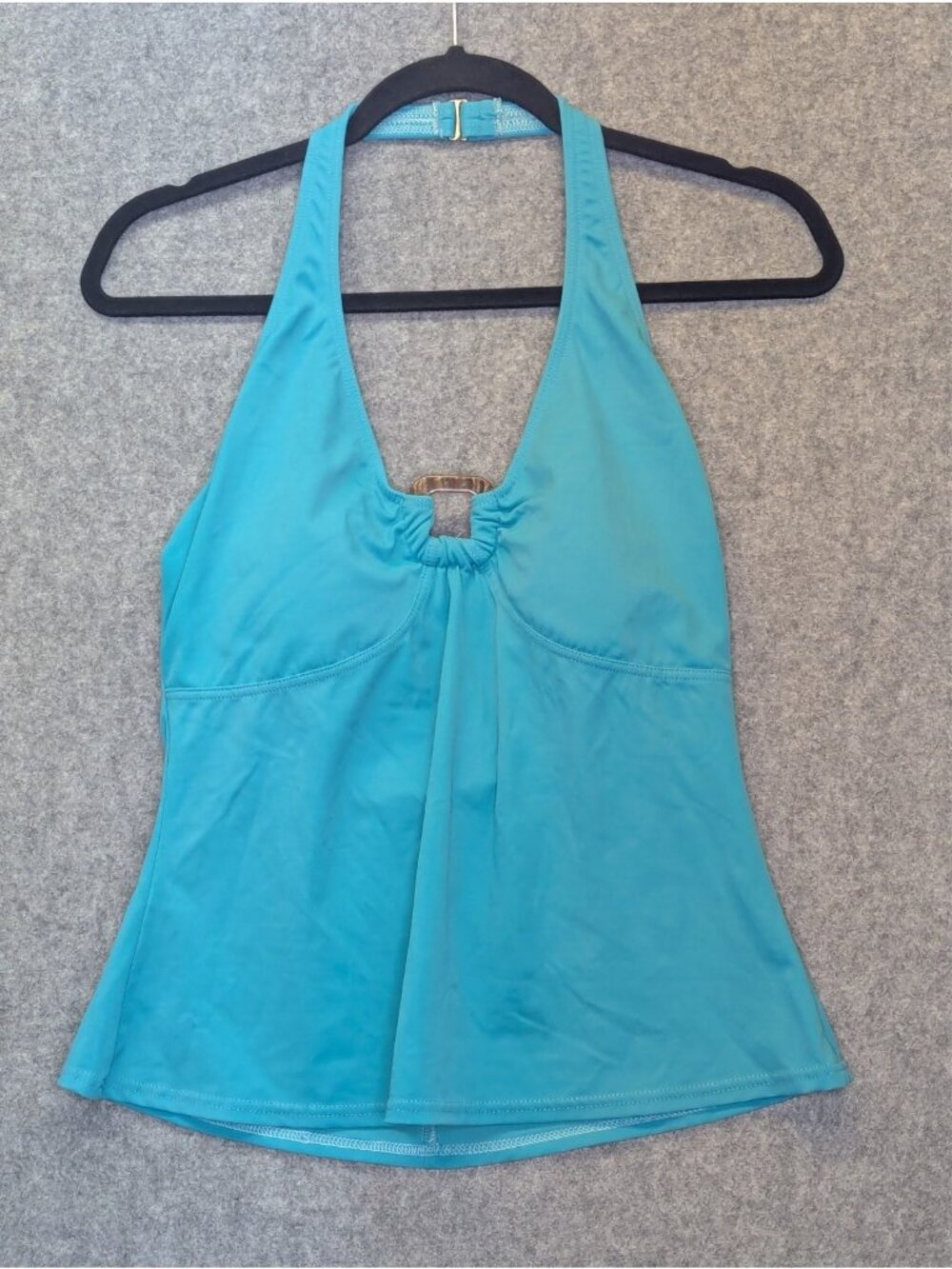 Lands’ End Women’s 10 Tankini Swim Top Teal Built-In Bra Bathing Suit Swimwear - Picture 1 of 6